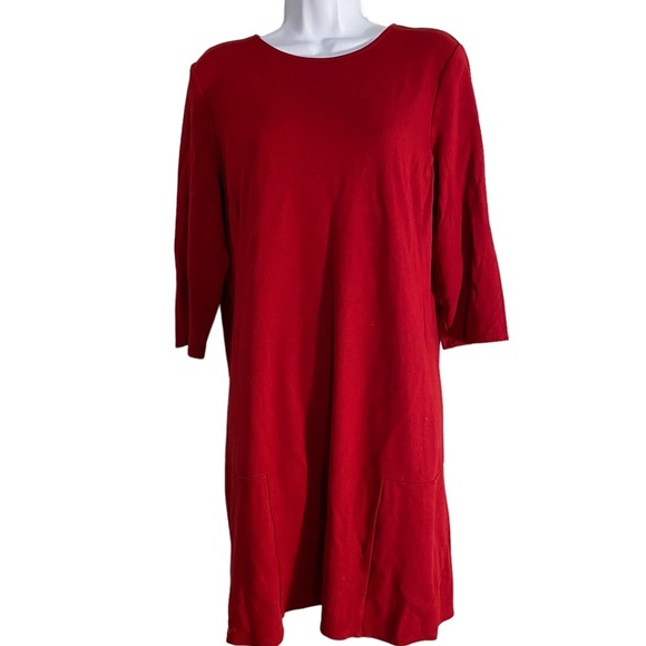 J. Jill Dresses & Skirts - J Jill Ponte Dress  Seamed Red Sz Medium